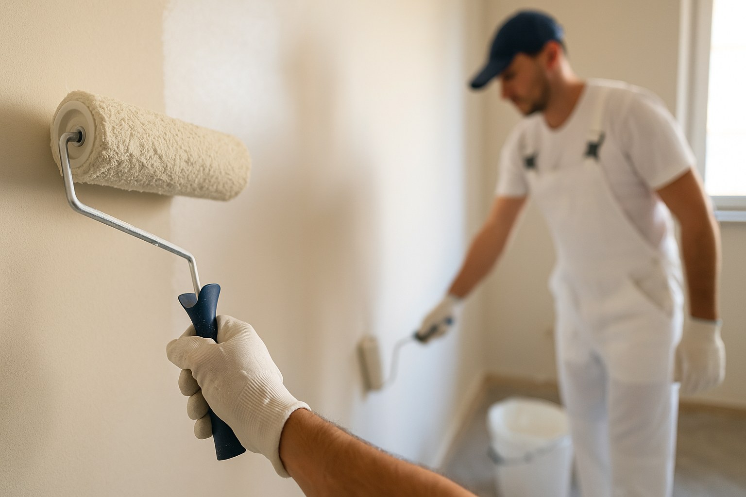 pintura de interiores en acción