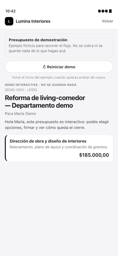 Demo interactiva del presupuesto